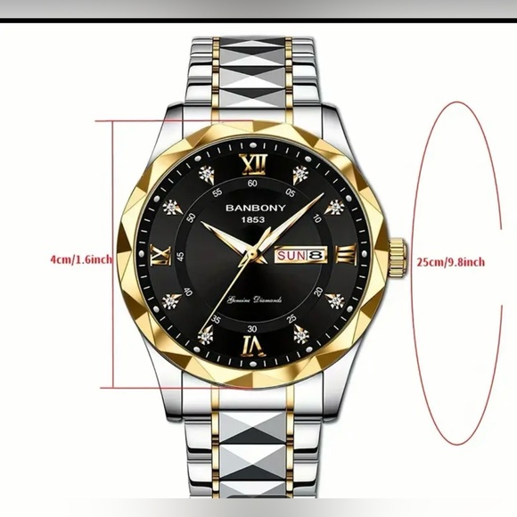 Men's Stainless Steel Multifunctional Watch with Roman Numerals Dial, - Picture 3 of 4